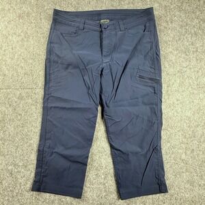 Eddie Bauer Pants Women's Size 12 Navy Blue Rainier Capri Hiking Trail Normcore